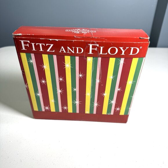 Fitz And Floyd Snowflake & Jake Christmas Tree Snack Plate with Spreader holiday - Picture 8 of 9